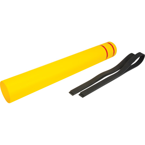 Capuchon en poly&eacute;thyl&egrave;ne pour borne de protection, 6-5/8" dia. x 52" l, Rouge/Jaune D. Morneault & Fils