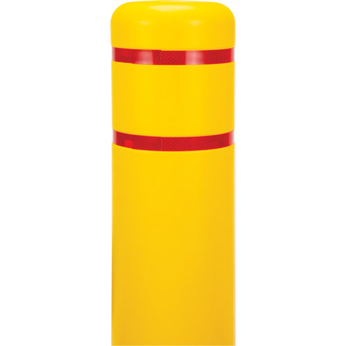 Capuchon en poly&eacute;thyl&egrave;ne pour borne de protection, 6-5/8" dia. x 52" l, Rouge/Jaune D. Morneault & Fils