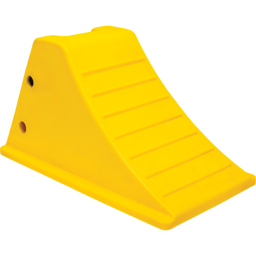 Cales de roue avec surface antid&eacute;rapante en aluminium, Polyur&eacute;thane, Jaune s&eacute;curit&eacute; OSHA, 11-1/4" la x 21" p x 12-1/4" h D. Morneault & Fils