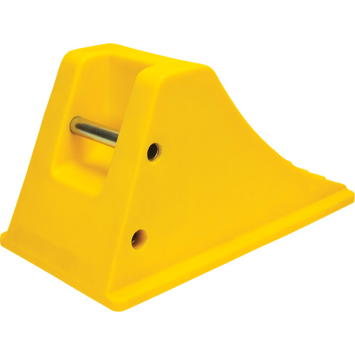 Cales de roue avec surface antid&eacute;rapante en aluminium, Polyur&eacute;thane, Jaune s&eacute;curit&eacute; OSHA, 11-1/4" la x 21" p x 12-1/4" h D. Morneault & Fils