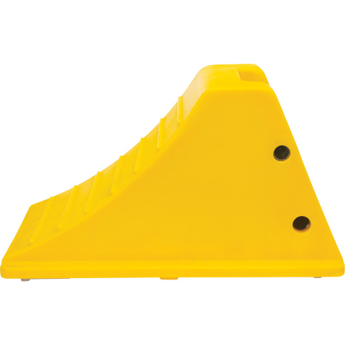 Cales de roue avec surface antid&eacute;rapante en aluminium, Polyur&eacute;thane, Jaune s&eacute;curit&eacute; OSHA, 11-1/4" la x 21" p x 12-1/4" h D. Morneault & Fils