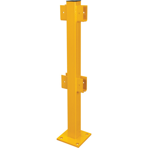 In-Line Post for Light-Duty Guard Rails, Steel, 42" H, Safety Yellow D. Morneault & Fils