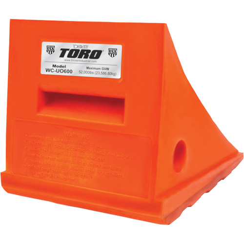 25 Ton General Purpose Wheel Chock, Urethane, Orange D. Morneault & Fils