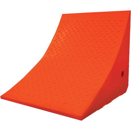 70 Ton Large Equipment Wheel Chock, Urethane, Orange D. Morneault & Fils