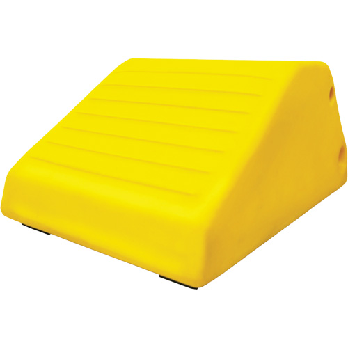 255 Ton Large Equipment Wheel Chock with Handle & Hole, Urethane, Yellow D. Morneault & Fils