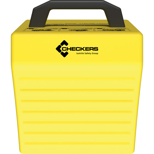 Cale de roue ultra-robuste pour l'exploitation mini&egrave;re Checkers Safety sans support, PEHD, Jaune, 14-1/2" la x 17-1/2" p x 16" h D. Morneault & Fils