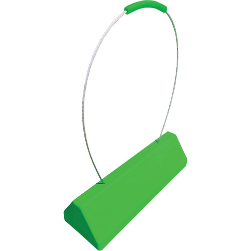 Checkers Safety SafeRay  Aircraft Wheel Chock with Ergonomic Cable Handle, Urethane, Fluorescent Green, 24" W x 8" D x 6" H D. Morneault & Fils