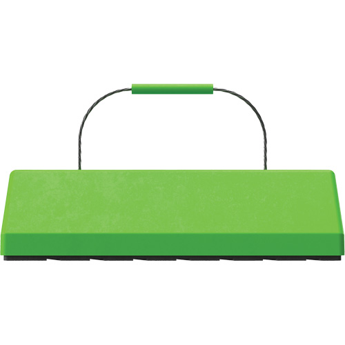 Checkers Safety SafeRay  Aircraft Wheel Chock with Cable Handle & Rubber Pad, Urethane, Fluorescent Green, 24" W x 8" D x 6" H D. Morneault & Fils