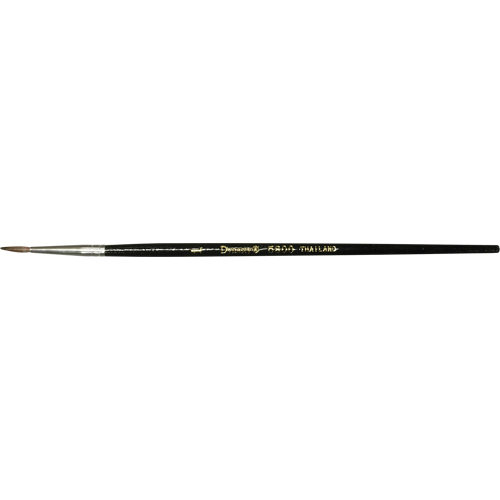Pinceau pointu &agrave; soies noires pour artiste, Largeur de la brosse de 7,3 mm, Soie de chameau, Manche &agrave; Bois D. Morneault & Fils