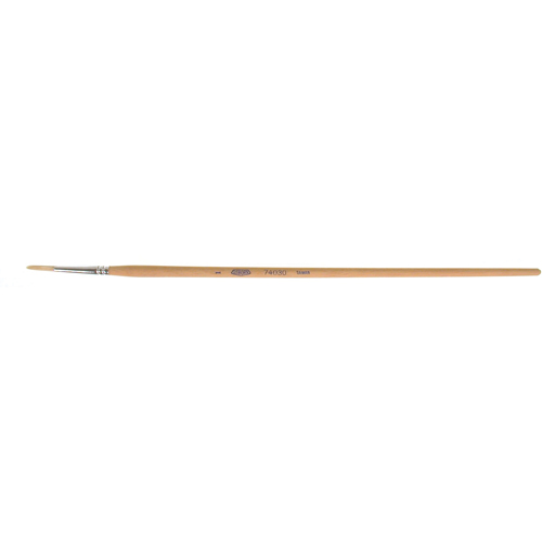 Pinceau de forme ronde en soies blanches pures pour marquage, Largeur de la brosse de 9/64", Soie blanche, Manche &agrave; Bois D. Morneault & Fils