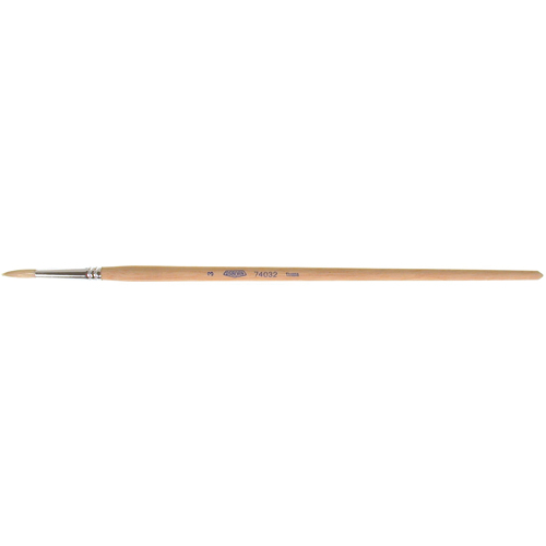 Pure White Bristle Round Marking Paint Brush, 3/16" Brush Width, White China, Wood Handle D. Morneault & Fils