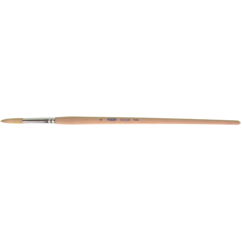 Pure White Bristle Round Marking Paint Brush, 9/32" Brush Width, White China, Wood Handle D. Morneault & Fils