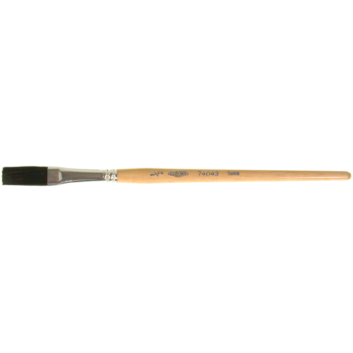 Pinceau une passe, Largeur de la brosse de 1/2", Soie de bœuf, Manche &agrave; Bois D. Morneault & Fils