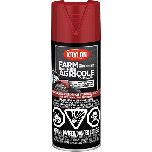 Farm & Implement Spray Paint, International Harvester Red, High-Gloss, 340 g, Aerosol Can D. Morneault & Fils
