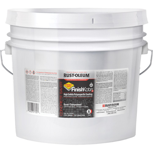 Concrete Saver&reg; FinishKote 80 High Solids Polyaspartic Floor Coating Part A, Pail, Clear/Tint Base D. Morneault & Fils