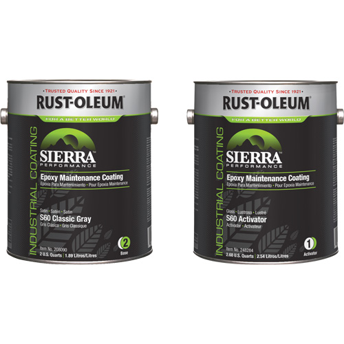 Trousse de rev&ecirc;tement dentretien &eacute;poxydique &agrave; base deau Sierra S60, Gallon, Gris D. Morneault & Fils