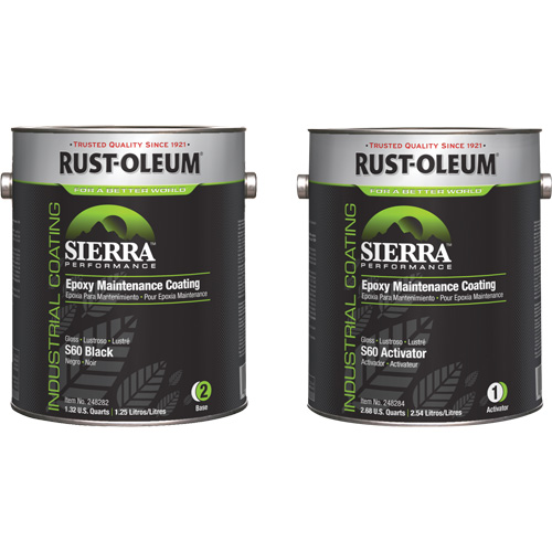 Sierra S60 Water-Based Epoxy Maintenance Coating Kit, Gallon, Black D. Morneault & Fils