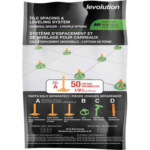Cales d'espacement universelles Miracle Sealants Levolution D. Morneault & Fils