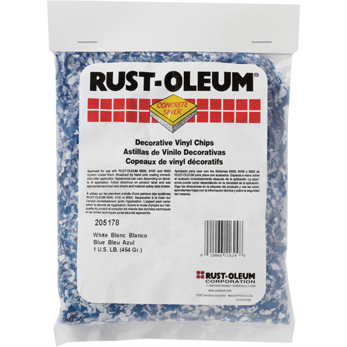 Pastilles de vinyle d&eacute;coratives Concrete Saver, 0,5 kg, Sac, Mlange bleu/blanc D. Morneault & Fils