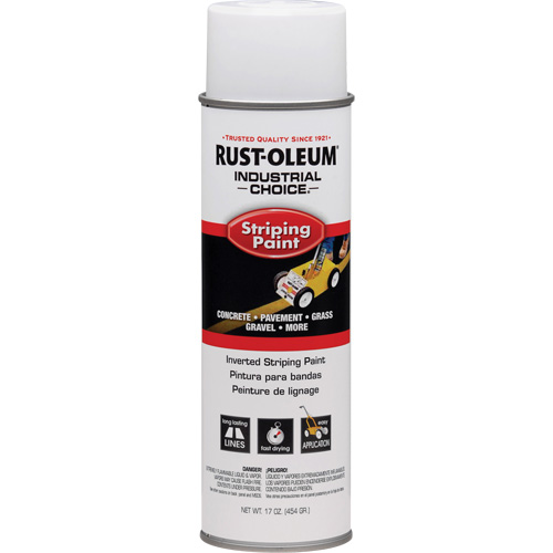 Industrial Choice&reg; S1600 System Inverted Striping Spray Paint, White, 18 oz., Aerosol Can D. Morneault & Fils