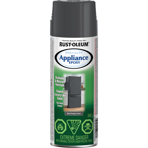 Rev&ecirc;tement &eacute;poxyde sp&eacute;cialis&eacute; pour &eacute;lectrom&eacute;nagers, Canette a&eacute;rosol, Acier inoxydable noir D. Morneault & Fils