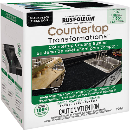 Countertop Transformations&reg; Fleck Countertop Coating System, 2.37 L, Kit, Black Fleck D. Morneault & Fils