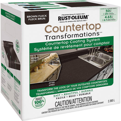 Syst&egrave;me de rev&ecirc;tement mouchet&eacute; pour comptoir Countertop Transformations, 2,37 L, Trousse, Tache brune D. Morneault & Fils