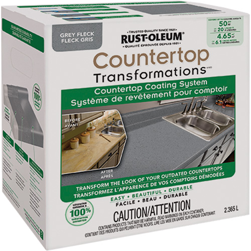 Countertop Transformations&reg; Fleck Countertop Coating System, 2.37 L, Kit, Grey Flock D. Morneault & Fils