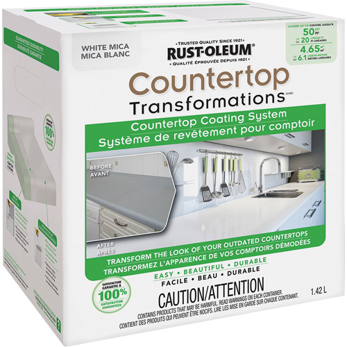 Syst&egrave;me de rev&ecirc;tement au mica pour comptoir Countertop Transformations, 1,42 L, Trousse, Mica blanc D. Morneault & Fils