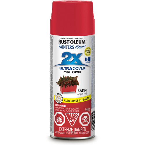 Painter's Touch&reg; Ultra Cover Paint, Apple Red, Satin, Aerosol Can D. Morneault & Fils