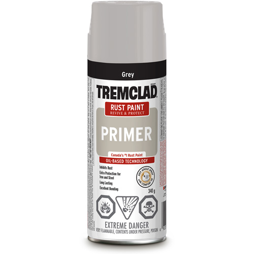 Tremclad&reg; Rust Primer Spray, Grey, Very Flat, Aerosol Can D. Morneault & Fils