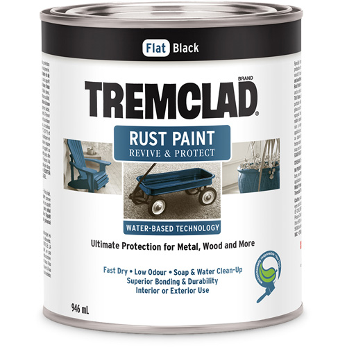 Peinture antirouille &agrave; base d'eau Tremclad, 946 ml, Canette, Noir D. Morneault & Fils