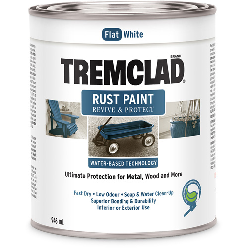 Peinture antirouille &agrave; base d'eau Tremclad, 946 ml, Canette, Blanc D. Morneault & Fils