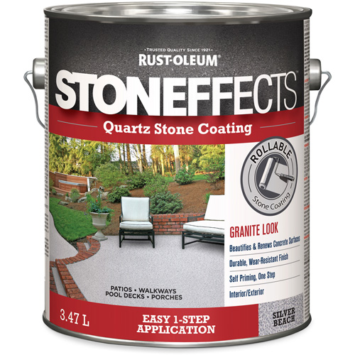 Stoneffects Quartz Stone Coating, 3.78 L, Water-Based, Textured, Grey D. Morneault & Fils