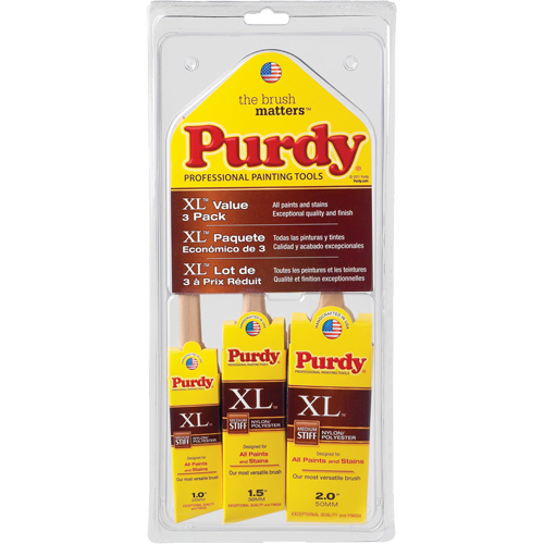 Assortiment de pinceaux XL, Poly/nylon, Manche Bois D. Morneault & Fils