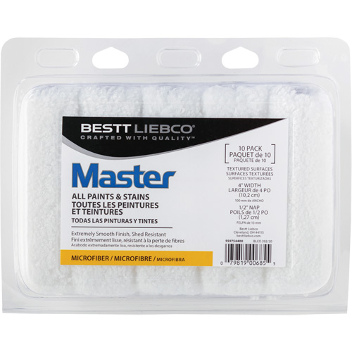Master Microfiber Roller Cover, 13 mm (1/2") Nap, 101.6 mm (4") L D. Morneault & Fils