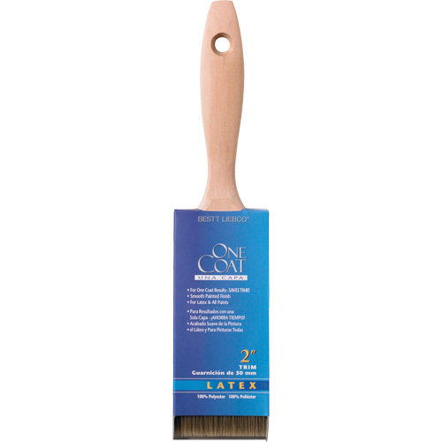 Pinceau pour murs et garnitures 100% One Coat, Polyester, Manche Bois, Largeur de 2" D. Morneault & Fils