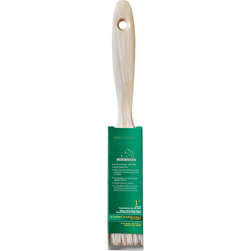 Pinceau pour murs et moulures One Coat, Soie blanche, Manche Bois, Largeur de 1" D. Morneault & Fils