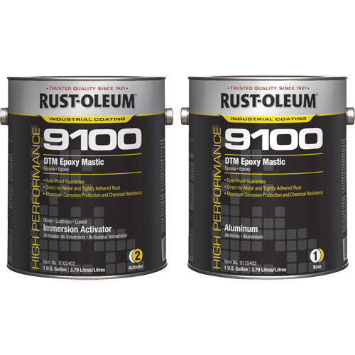 Ensemble de base et d'activateur pour mastic &eacute;poxy DTM du syst&egrave;me 9100, Aluminium, Gallon D. Morneault & Fils