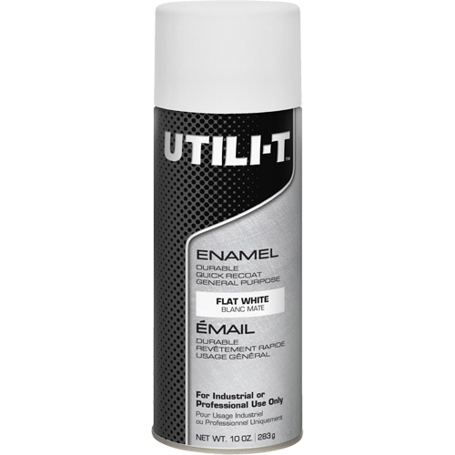 UTILI-T General Purpose Enamel Spray Paint, White, Flat, 10 oz./283 g, Aerosol Can D. Morneault & Fils