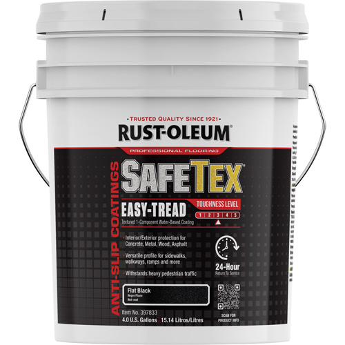 Rev&ecirc;tement d'acrylique SafeTex Easy-Tread, 4 gal., &agrave; l'eau, Plat/Textur&eacute;, Noir D. Morneault & Fils