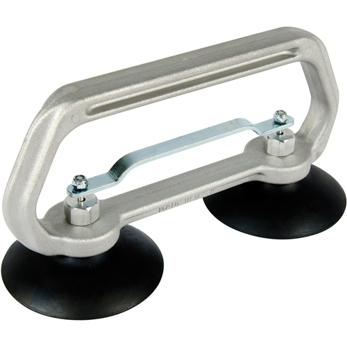 Vacuum Cups - Heavy-Duty Double Cup, 50 lbs. Capacity, 4", Pull-bar, 10" Handle Length D. Morneault & Fils