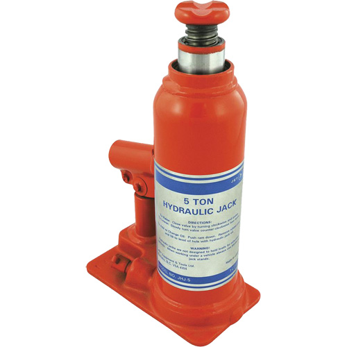 JHJ-5 Crics &agrave; bouteille pour usage tr&egrave;s intensif, 5 tonne(s), 15-3/8" Hauteur &eacute;lev&eacute;e D. Morneault & Fils