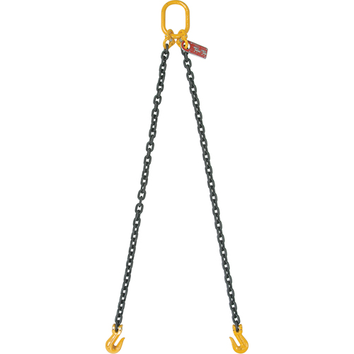 Chain Slings, 80 Chain, Double Legs, Oblong & Slip Hooks, 1/2" x 8' D. Morneault & Fils