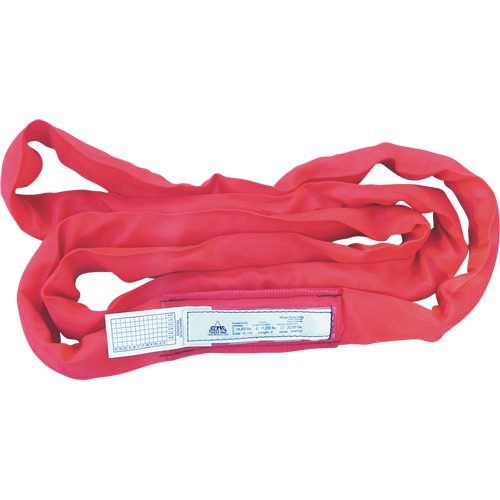 &eacute;lingues rondes, Rouge, 3" la x 6' lo, 14 000 lb Charge verticale D. Morneault & Fils
