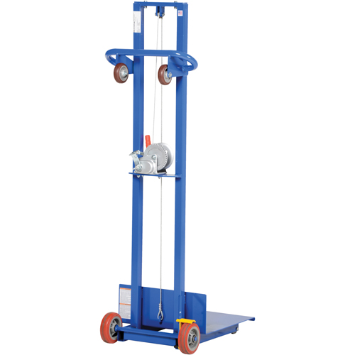 Empileur &agrave; plateforme, M&eacute;canisme Treuil manuel, Capacit&eacute; de 400 lb, Levage max de 58" D. Morneault & Fils