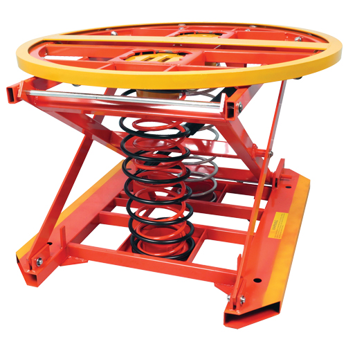 Spring Operated Pallet Positioner and Leveler, 43-1/2" L x 43-1/2" W, 4500 lbs. Cap. D. Morneault & Fils
