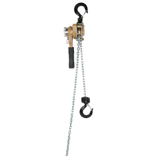 Heavy Duty Gold Series Lever Chain Hoist, 10' Lift, 500 lbs. (0.25 tons) Capacity, Alloy Steel Chain D. Morneault & Fils