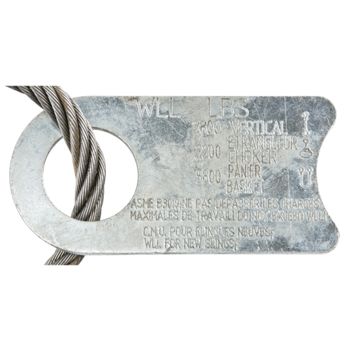 &eacute;lingue de levage &agrave; c&acirc;ble m&eacute;tallique - deux boucles D. Morneault & Fils