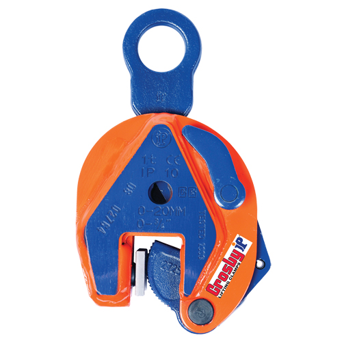 Griffe de levage vertical IP10H, 1000 lb (0,5 tonne) Charge d'utilisation max., 0" - 5/8" Ouverture des m&acirc;choires D. Morneault & Fils